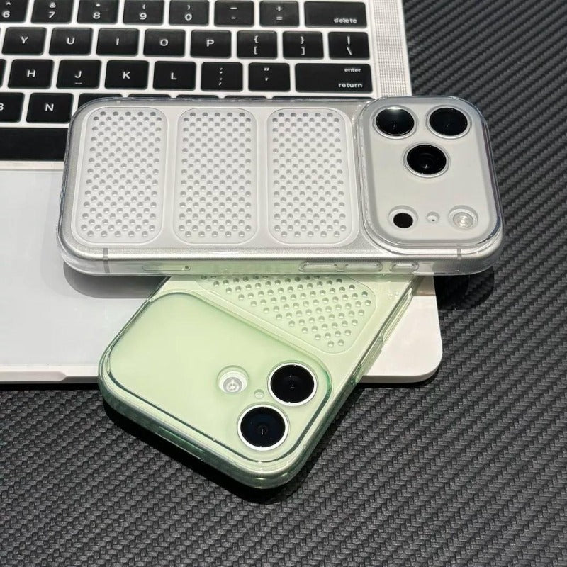 Honeycomb seconds become larger windows for iPhone 17promax seconds become 18pro same color mobile phone case iPhone16 ultra-thin soft case anti-drop 15pro ice through heat dissipation case Phone accessories