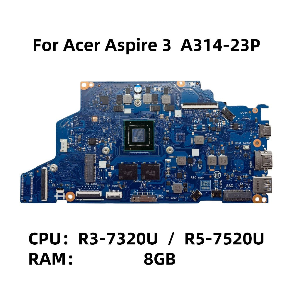 NB6297A_MB_V4 For Acer Aspire 3 A314-23P Laptop Motherboard With R3-7320U R5-7520U CPU 8GB-RAM NB.KDD11.00H NB.KDD11.00E Acer laptop repair parts