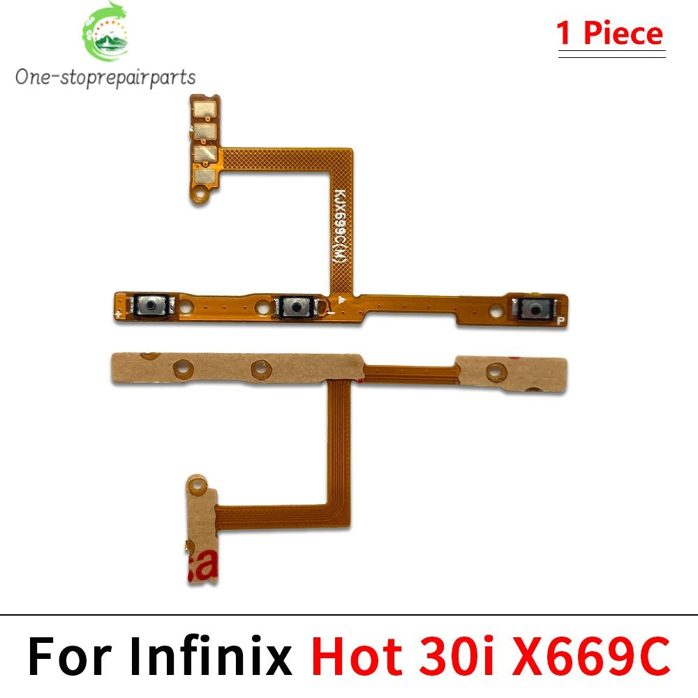 10Pcs, Power Switch On/Off Button Volume Key Button Flex Cable For infinix Hot 10 11 12 12i 20 30 30i 40 40i 50i Play Pro 4G 5G  infinix phone repair parts