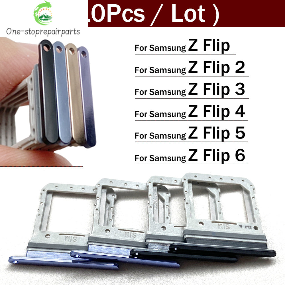 10Pcs/Lot, New For Samsung Z Flip 2 3 4 5 6 5G F711 F721 F731 F741 SIM Card Tray Slot Holder Adapter Accessories Samsung phone repair parts