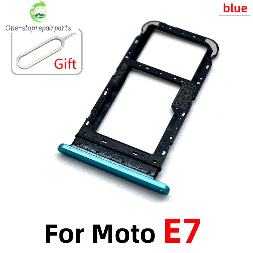 New SiM Tray For Moto E6 Play E6s E7 Plus E7i Power E20 E40 SIM Card Slot SD Card Tray Holder Adapter Motorola phone repair parts