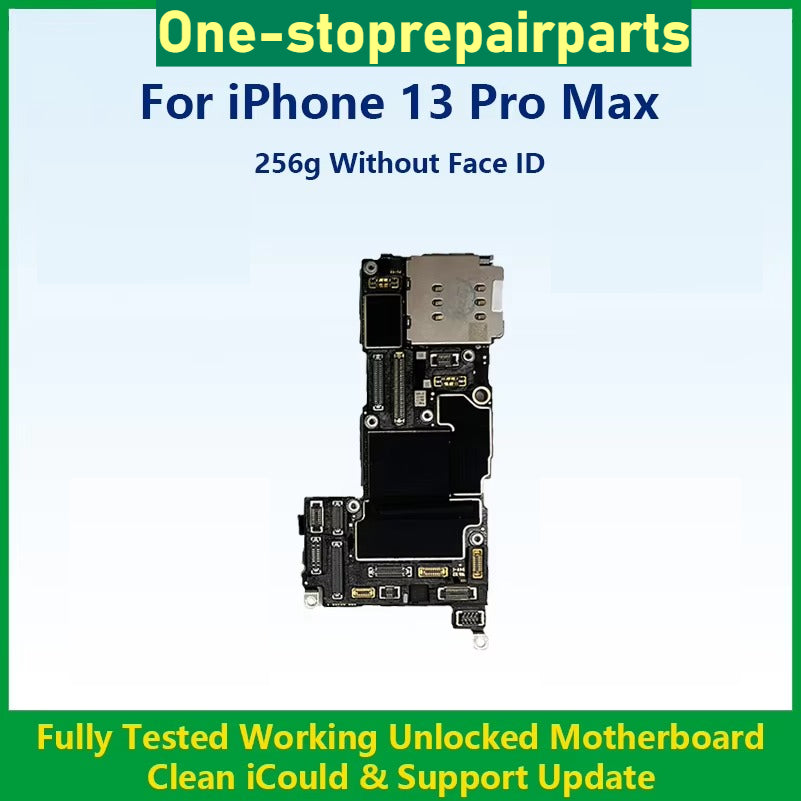Fully Tested Authentic Motherboard For iPhone 13 Pro Max 128g/256g Unlocked Mainboard With Face ID Cleaned iCloud Fast Shipping iPhone phone repair parts