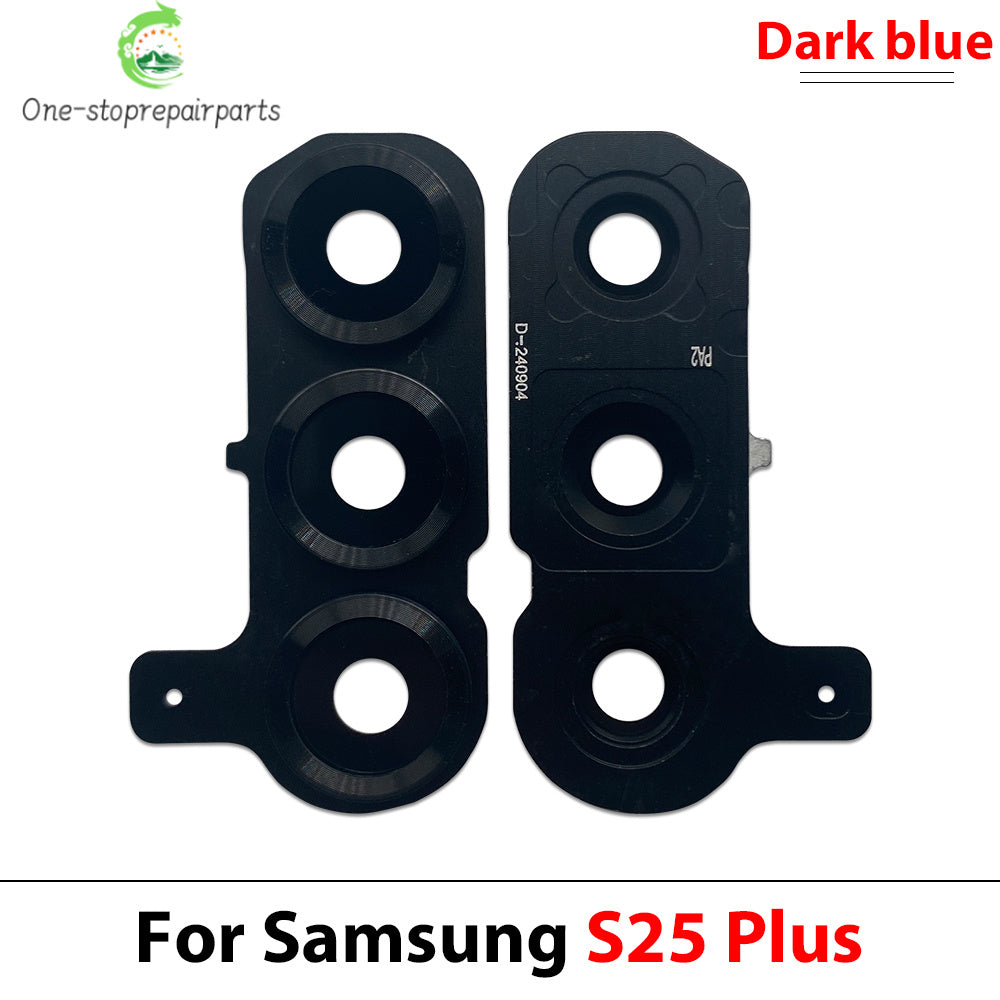 New Rear Camera Glass Lens Cover With Frame Holder with Sticker For Samsung S25 Plus S25 Ultra Replacement Parts Samsung phone repair parts