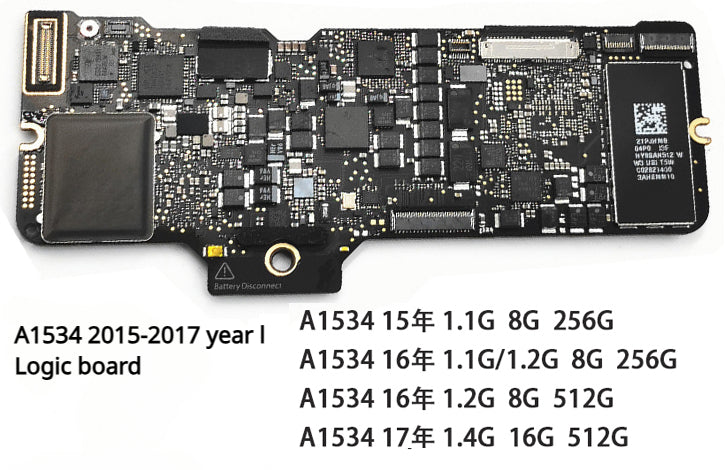 (Shipping fee not include)For apple Macbook  A1534 820-00244-A 1.1G 1.2G 1.3G 8G 256G 512G 15-17year motherboard logic board