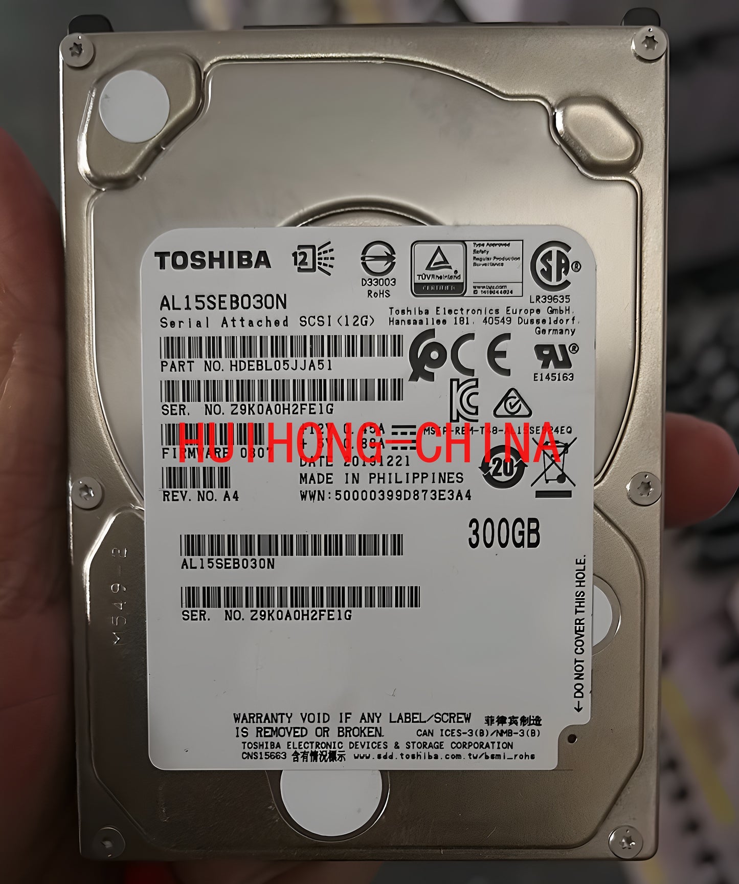 HPE Toshiba AL15SEB030N 300G 2.5 inch 10K 12GB SAS Server Hard Drive