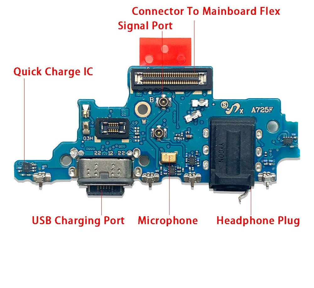 10Pcs, USB Charging Port Dock Charger Connector Board Flex Cable For Samsung A13 A23 A33 A53 A52 A72 A14 A24 A34 A54 4G 5G Samsung phone repair parts