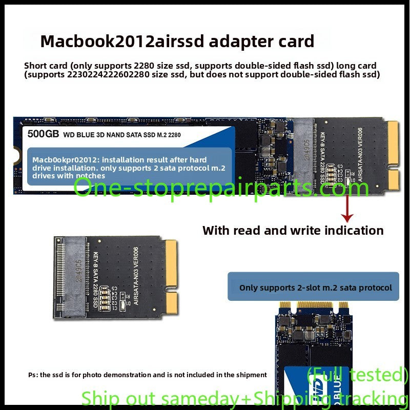 M2 SATA to Apple MACBOOK AIR 2012 SSD adapter card A1465 A1466 not support NVME  M.2 NGFF SATA TO MACBOOK 2012  KEY-B SATA 2280 SSD A1360 A1370 A1398 SSD Macbook A1466 A1465 A1398 A1425 SSD  hard disk enclosure REPAIR TOOLS