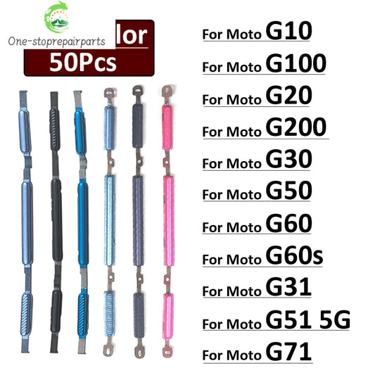 50Pcs, New For Motorola Moto G10 G100 G20 G200 G30 G60 G60s G50 G31 G71 G51 5G Power Volume Side Button Key Motorola phone repair parts