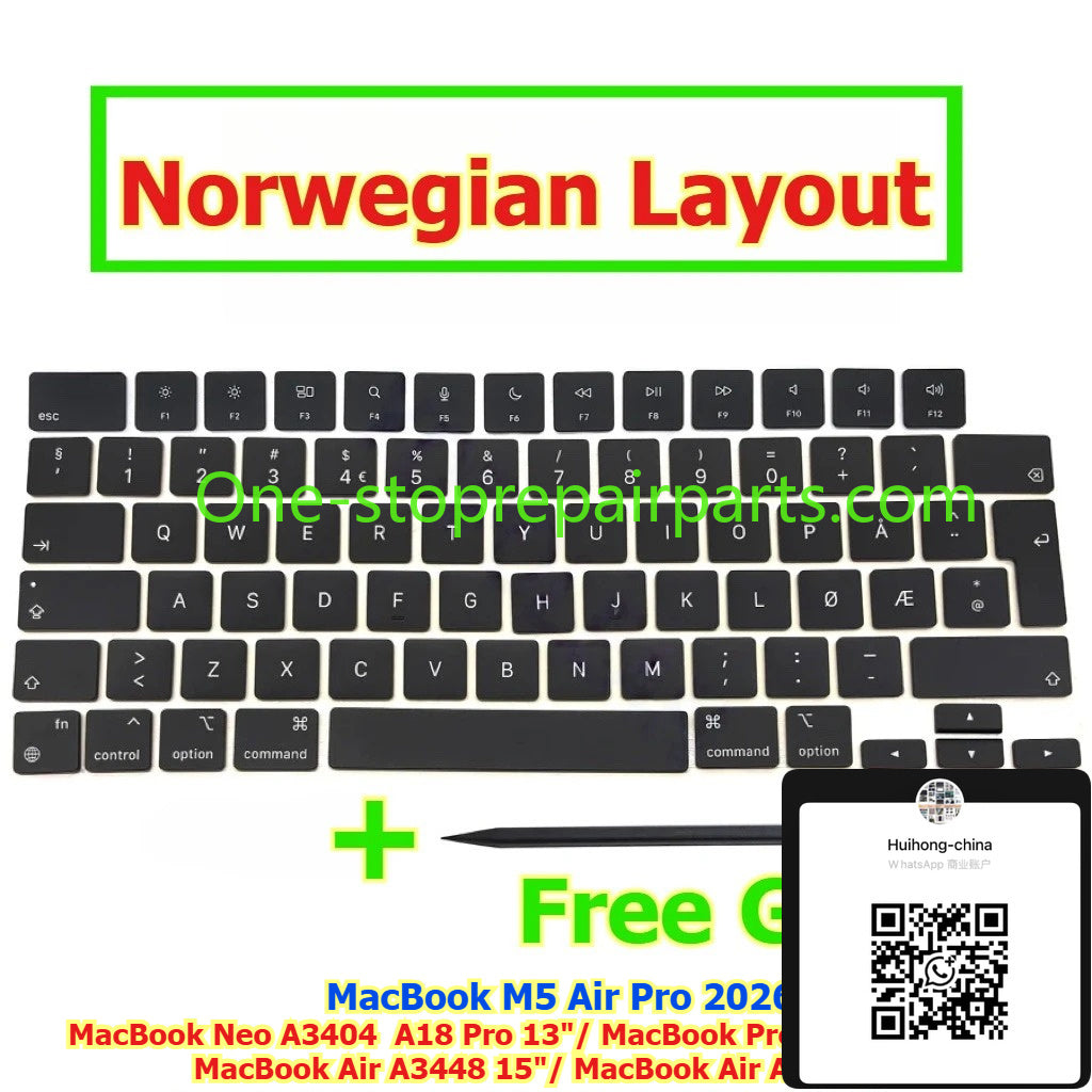 Keycap Key Cap keycaps A3404 A18 Pro 13" MacBook Neo A3434 14"  A3448 15" A3449 13" MacBook Air Pro M5 for Macbook 14" 15 13 keyboard repair
