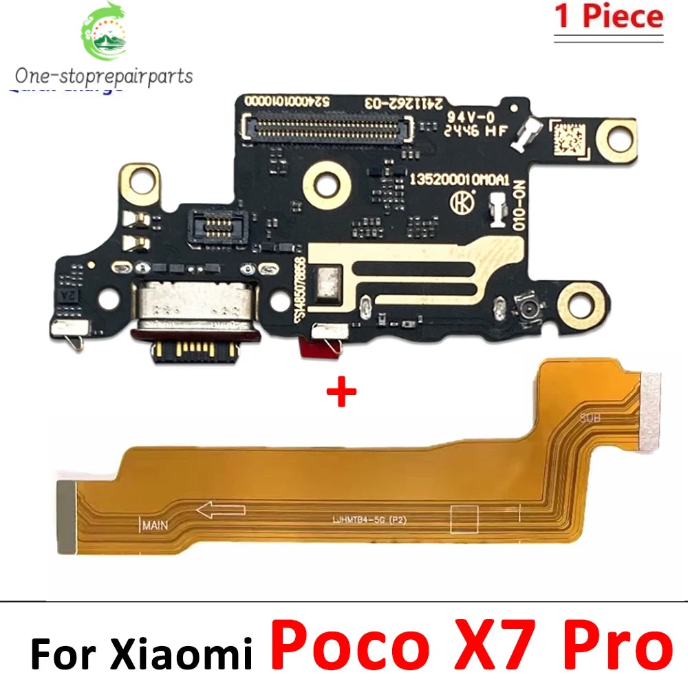 Dock Connector Micro USB Charger Charging Port Microphone Main Board Flex Cable For XIaomi Poco X5 X6 X7 F5 F6 F7 Pro 4G 5G  Xiaomi  Xiao mi phone repair parts