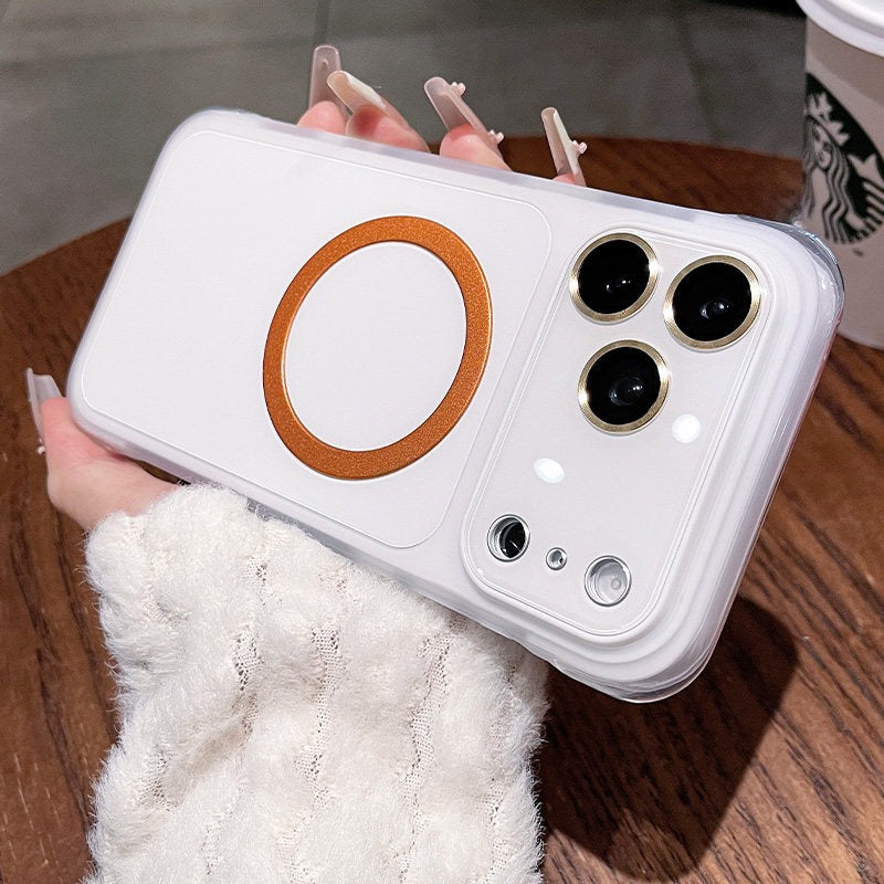 Airbag anti-drop magnetic suction for iPhone 17promax mobile phone case The new iPhone16 seconds becomes larger Windows with lens film Magnetic suction protective case 16pro Airbag anti-drop case Phone accessories