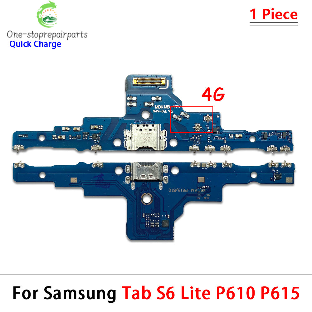 10Pcs, New For Samsung Tab S6 Lite P610 P615  USB Micro Charger Charging Port Dock Connector Microphone Board Flex Cable Samsung phone repair parts