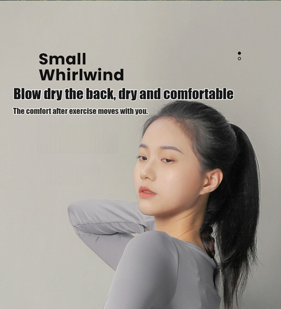 Built-in 60 Blades fan 3 Wind Speed Whirlwind Type-c charging mini fan Clamp fan 360° Rotation Clamp collar Hang around the waist Portable Hook rechargable Fan MF019