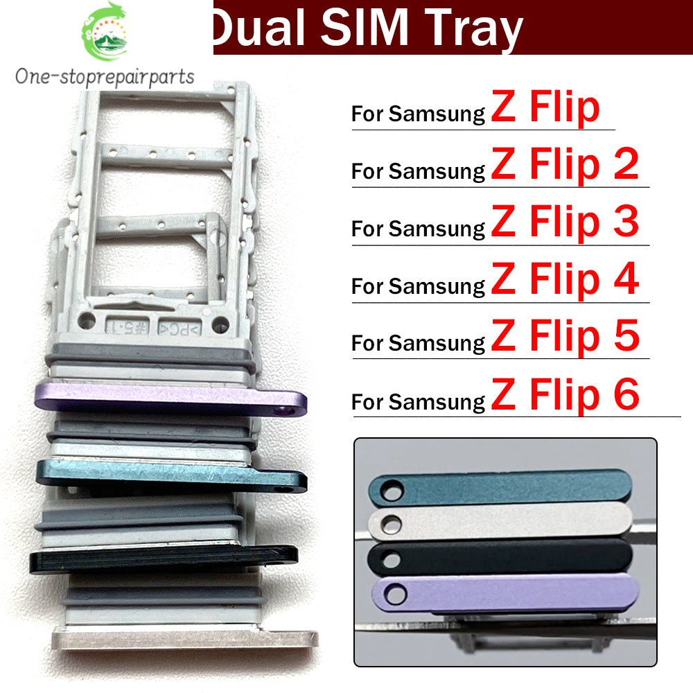 New For Samsung Z Flip 2 3 4 5 6 5G F711 F721 F731 F741 SIM Card Slot SD Card Tray Holder Adapter Samsung phone repair parts