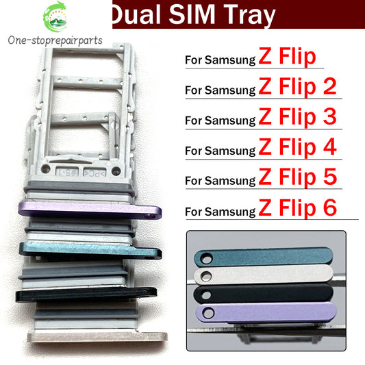 New For Samsung Z Flip 2 3 4 5 6 5G F711 F721 F731 F741 SIM Card Slot SD Card Tray Holder Adapter Samsung phone repair parts