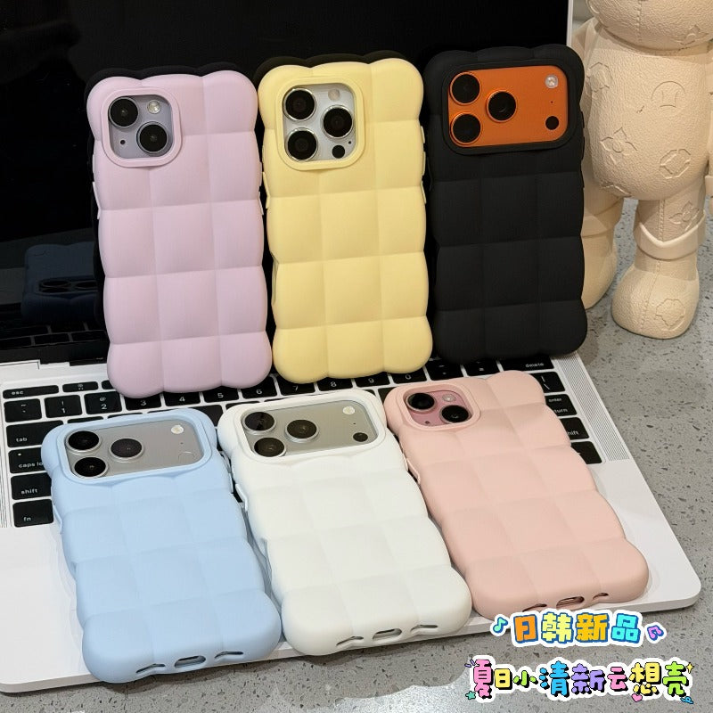 Black three-dimensional cloud shell is suitable for iPhone 18/17promax mobile phone case iPhone15PRO personality 13pro/iPhone 14promax soft set cartoon all-inclusive case Phone accessories