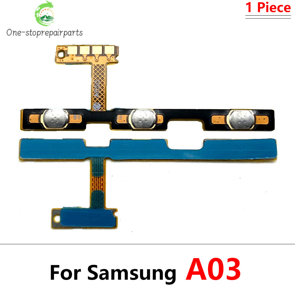 10Pcs, Power on off Volume Key Button Flex Cable For Samsung A02S A22 A32 A52 A72 A03s A03 Core A04 A04s A13 A33 A53 A73 5G 4G Samsung phone repair parts