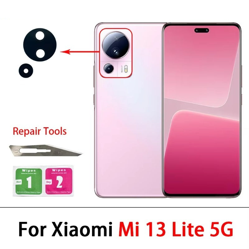 Rear Back Camera Glass Lens For Xiaomi Mi 10 10T 11 11T 12 12T 13 14 14T 15 15T Pro Lite Pro 5G Camera Lens With Adhesive Xiaomi  Xiao mi phone repair parts