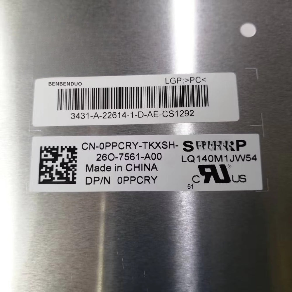 14.0" 144Hz Laptop LCD Screen Panel Display 1920X1080 40Pin EDP LQ140M1JW49 LQ140M1JW54 0PPCRY for Dell Alienware X14 R1  Dell Laptop repair parts