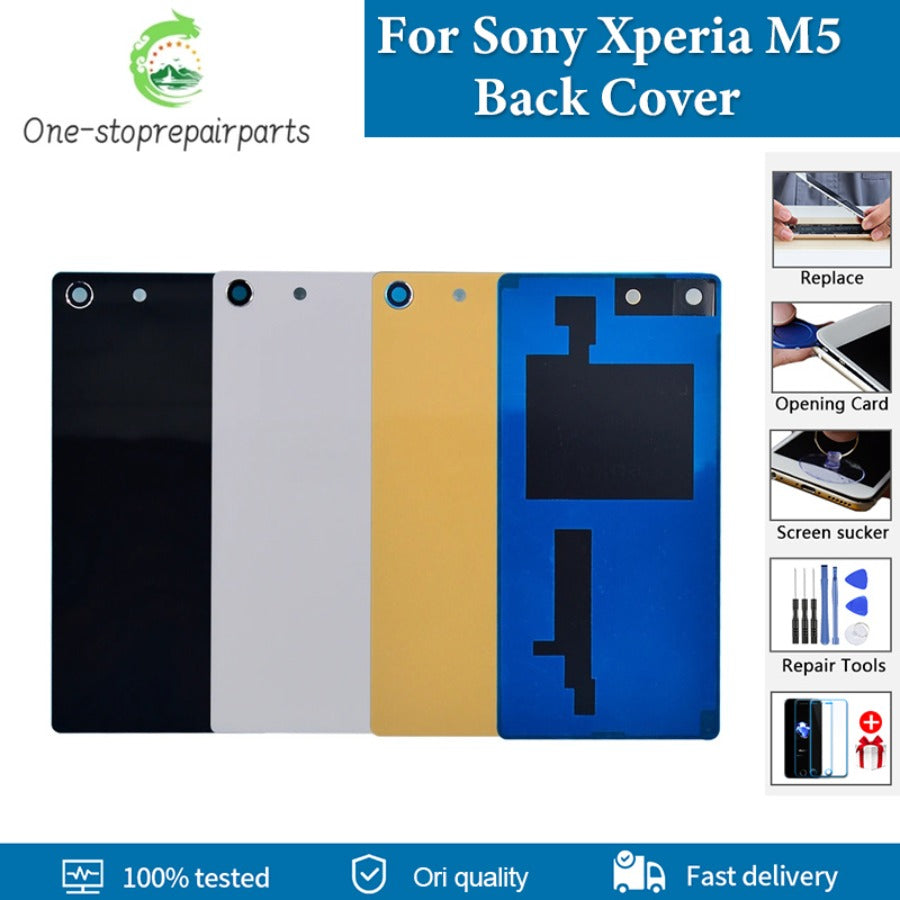 AAA+Quality Housing Case For Sony Xperia M5 Back Battery Cover Rear Door For Sony Xperia M5 E5603 E5606 E5653 Back Cover Replace Sony phone repair parts