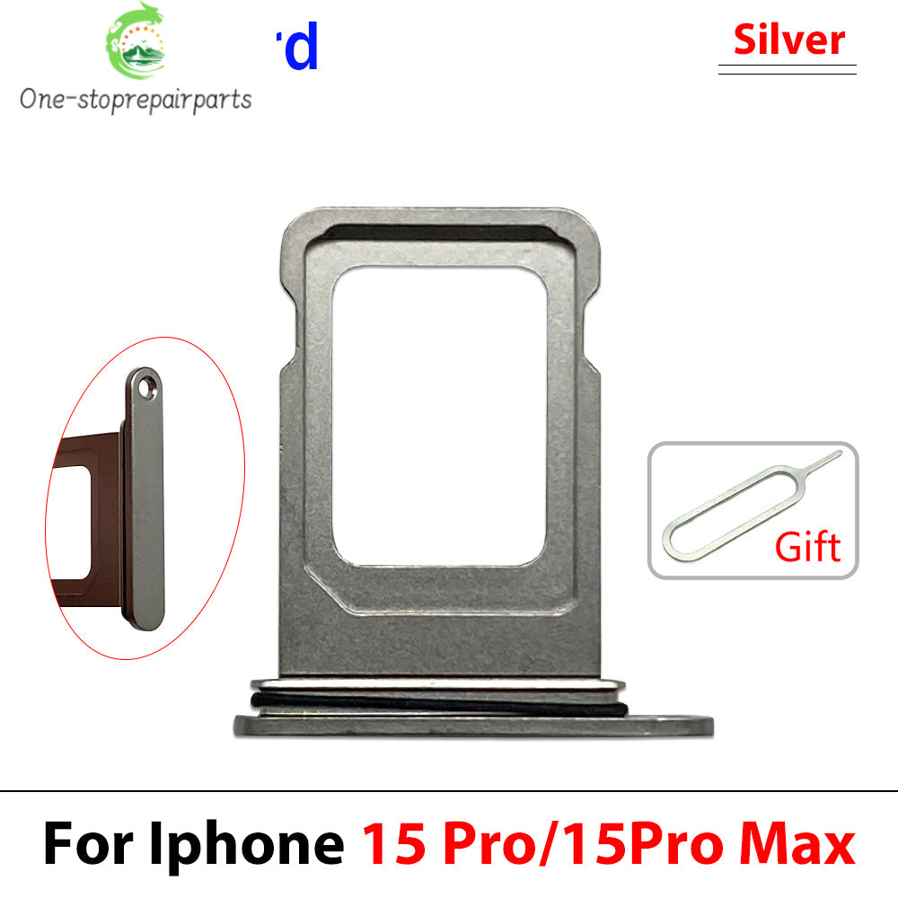 10Pcs, Dual SIM & Single SIM Card Slot SD Card Tray Holder Adapter For iPhone 15 Pro Max Plus iPhone phone repair parts