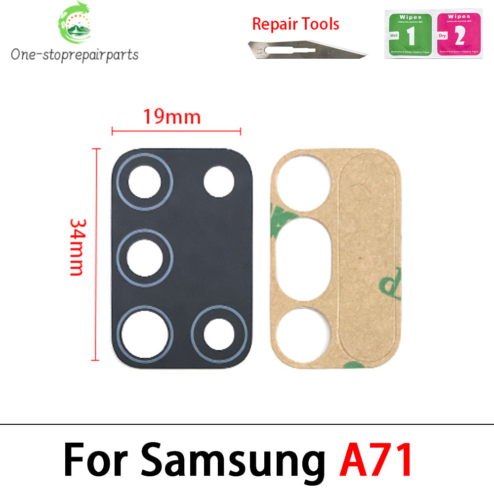 100Pcs/Lot, For Samsung A10 A20 A30 A50 A70 A10s A20s A30S A50S A21s A01 A11 A12 A21 A31 A51 A71 Rear Back Camera Glass Lens Samsung phone repair parts