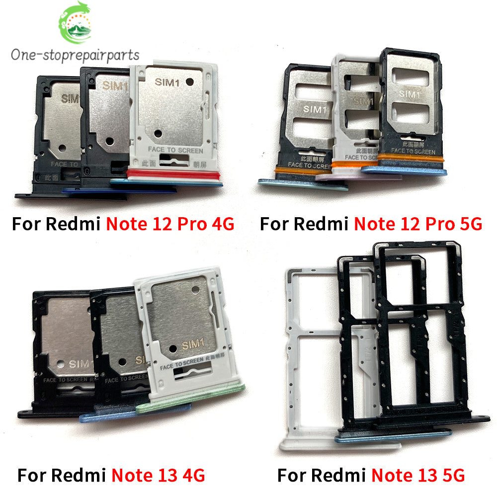 10Pcs, Micro Nano SIM Card Holder Tray Slot Holder Adapter Socket For Xiaomi Redmi Note 12 12s Pro Plus 4G 5G  Xiaomi  Xiao mi phone repair parts