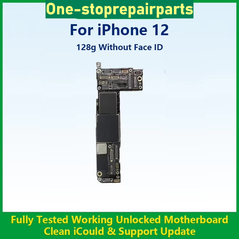Fully Tested Working Well Motherboard For iPhone 12 Pro Max With/Without Face ID Cleaned iCloud And Support Update Logic Board iPhone phone repair parts
