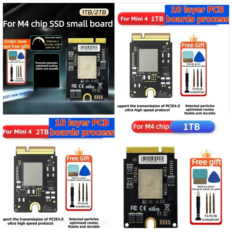 10 layer Solid State Drive SSD Kit 1T/2T For MAC MINI M4 Capacity Upgrade SSD New Particles Increase Speed Upgrade Memory