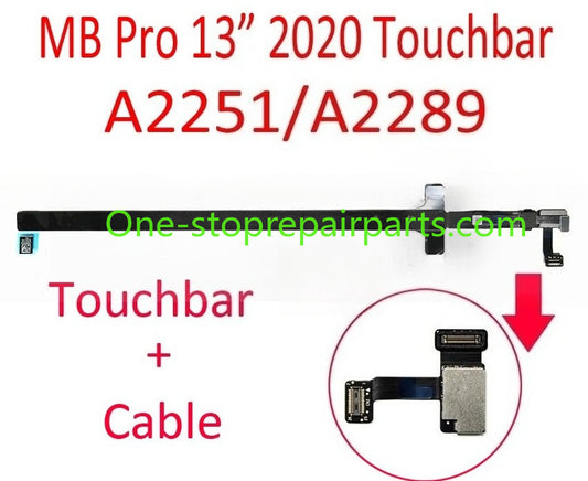 Laptop A2289 A2251 Touch bar Touchbar OLED Screen with Cable for Macbook Pro 13" Retina 2020 Year EMC 3348 EMC 3456  Macbook repair parts