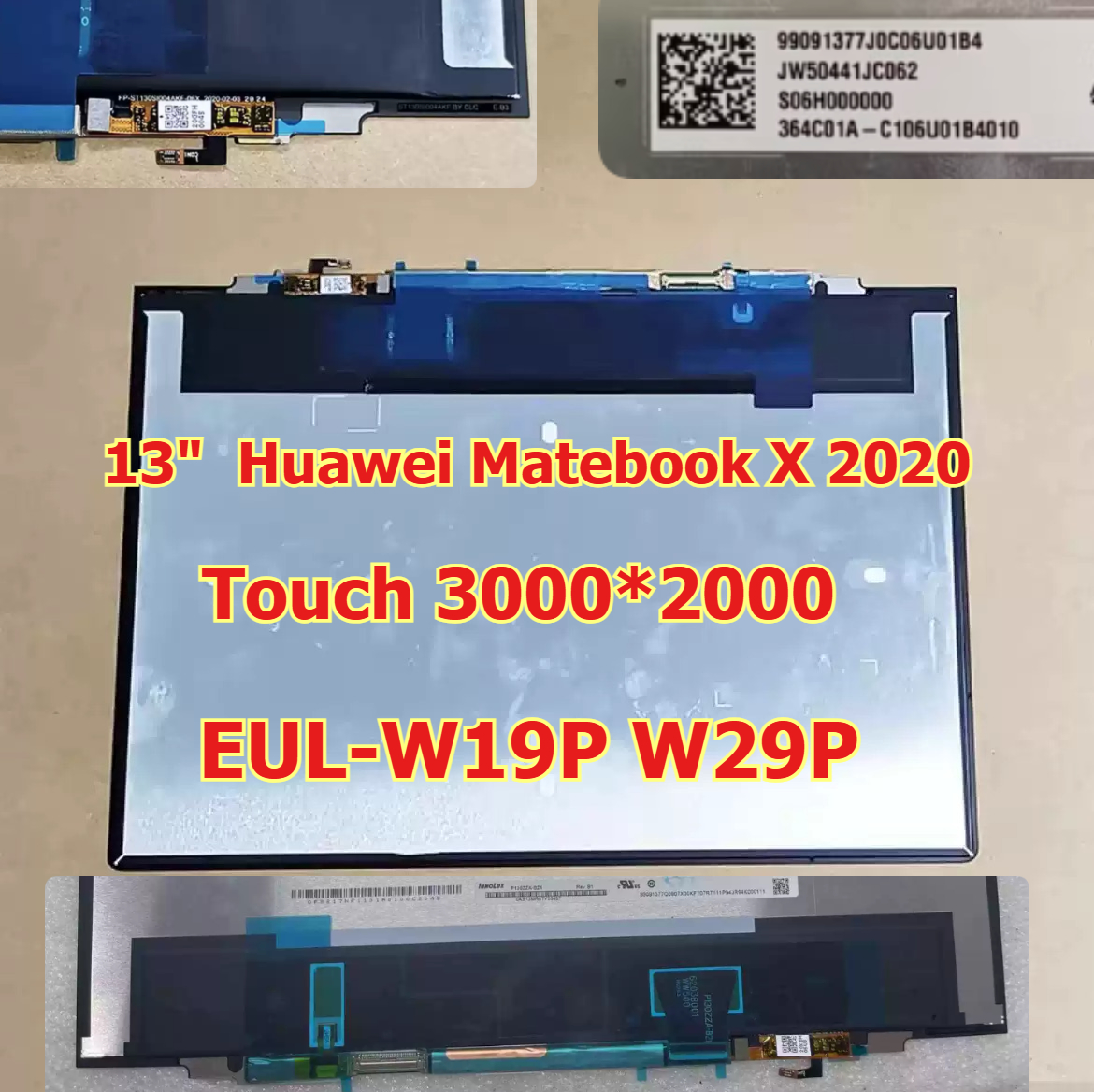 13" 3K LCD touch screen display For Huawei Matebook X 2020 LCD EUL-W19P W29P top half Emerald Green Silver Frost assembly