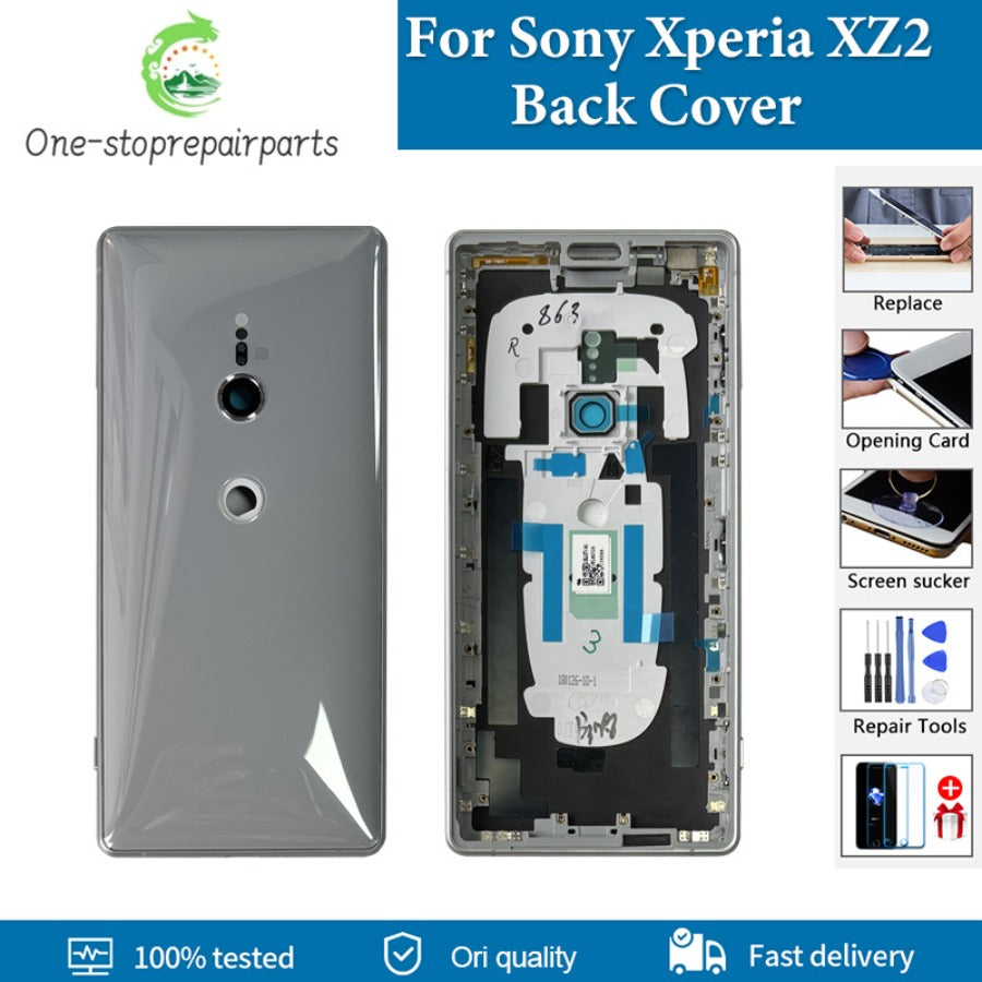 AAA+ quality For Sony Xperia XZ2 Back Cover Rear Door Housing Case For Sony Xperia XZ2 Battery Cover With Adhesive Replace Sony phone repair parts
