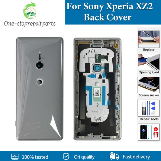 AAA+ quality For Sony Xperia XZ2 Back Cover Rear Door Housing Case For Sony Xperia XZ2 Battery Cover With Adhesive Replace Sony phone repair parts