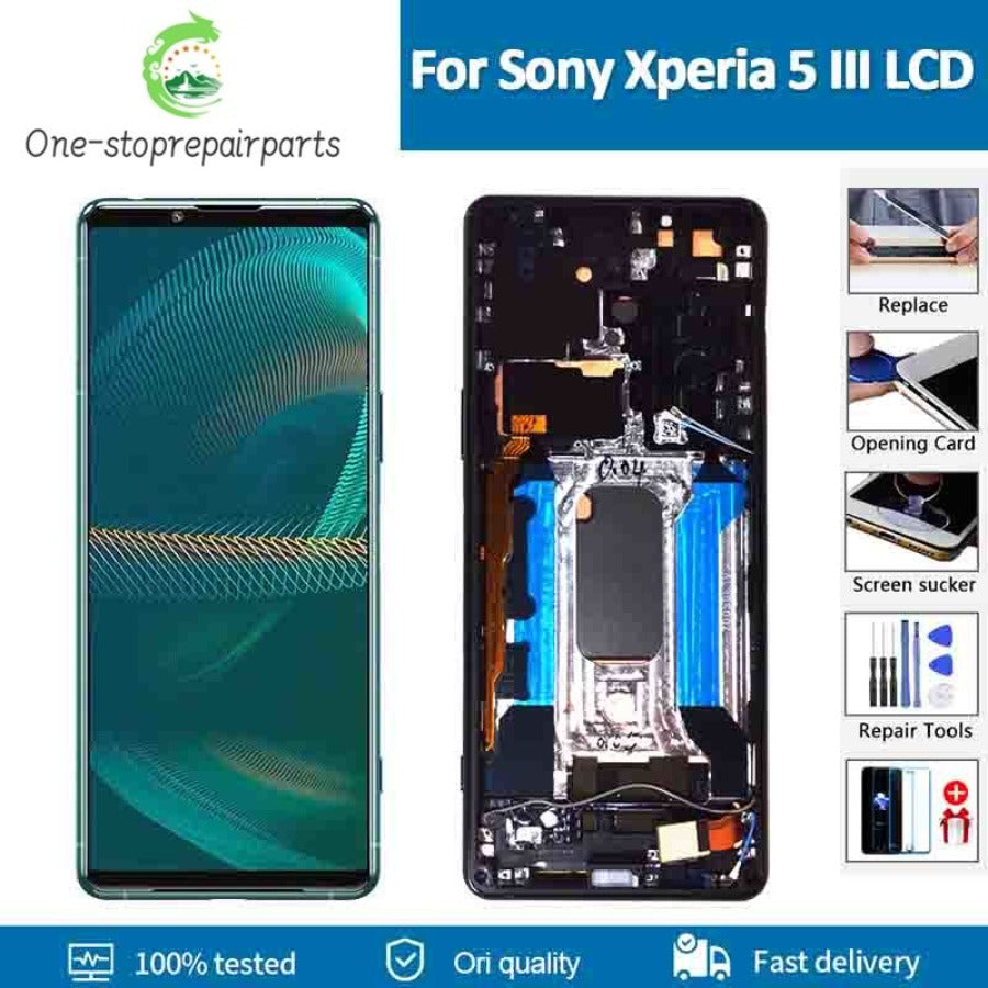 Original 6.1"For Sony Xperia 5 III LCD Display Touch Screen Digitizer Assembly Replacement For Sony x5 III XQ-BQ72 LCD Screen Sony phone repair parts