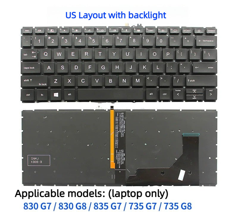 Keyboard for HP 830 G7 830 G8 835 G7 735 G7 735 G8 backlight