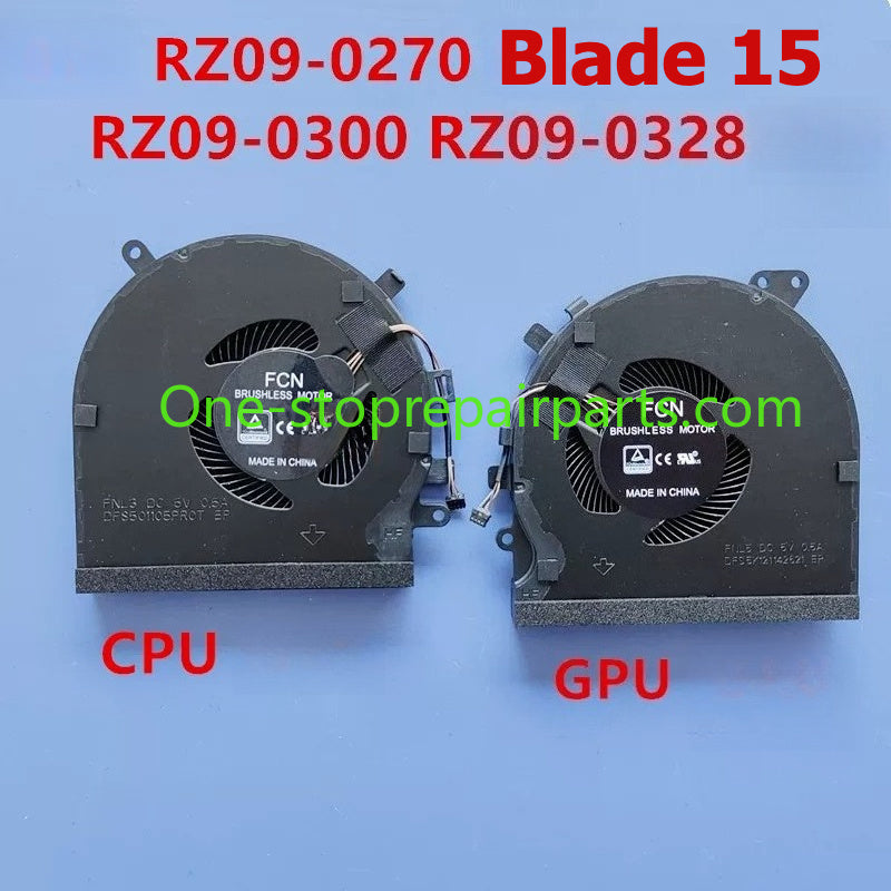 CPU GPU cooling fan for RAZER RZ09-0270 Blade 15 RZ09-0300 RZ09-0328 DFS501105PR0T FNL3 5V 0.5A DFS5K121142621 FNL5 cooler fans