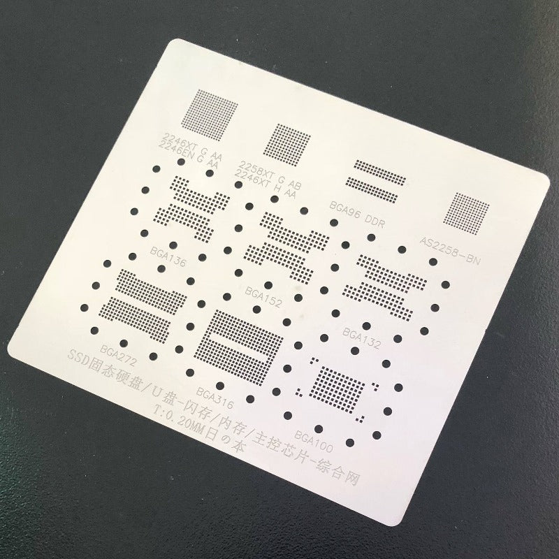 Reballing Stencil SSD /U/Flash BGA152/132/316/272/Master 2246 Reballing Mask repair tools