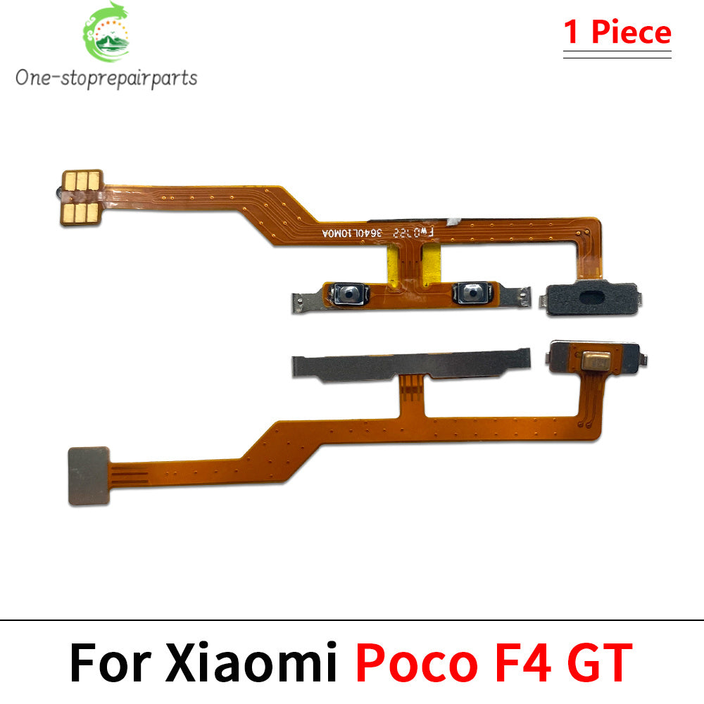 10Pcs, Power On Off Volume Side Button Key Flex Cable For Xiaomi Poco F4 F5 M3 M4 X3 X4 X5 X6 Pro 4G 5G GT Xiaomi  Xiao mi phone repair parts