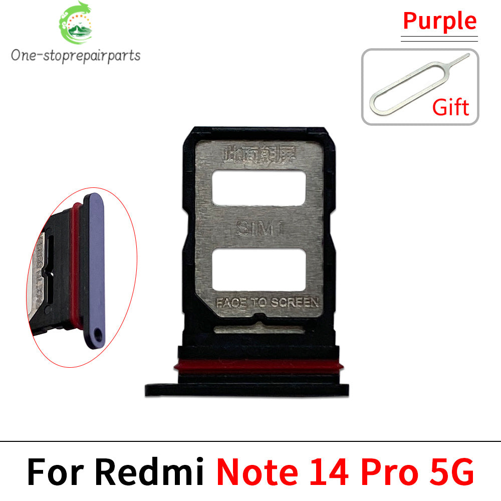 New SIM Card Slot SD Card Tray Holder Adapter For Xiaomi Redmi Note 14 Pro Plus 4G 5G  Xiaomi  Xiao mi phone repair parts