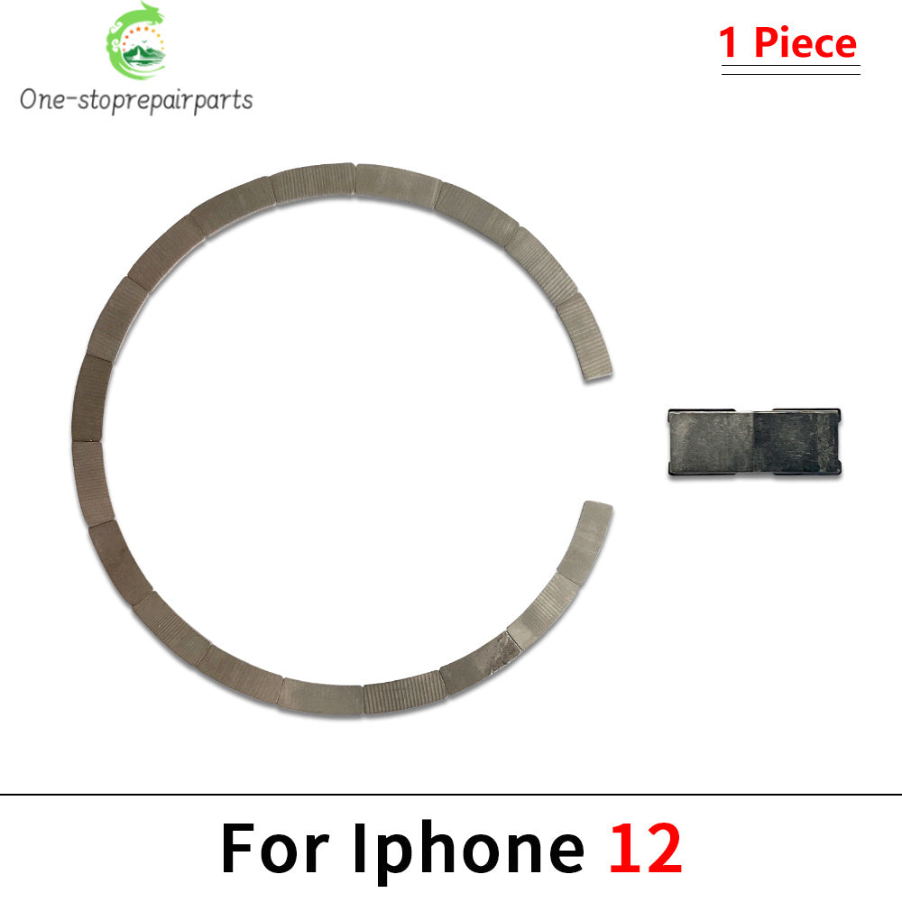 2Pcs, New Magnetic Metal Ring For iPhone 12 13 14 Pro Max Mini Plus Back Housing Glass Wireless Charging Magnet Repair iPhone phone repair parts