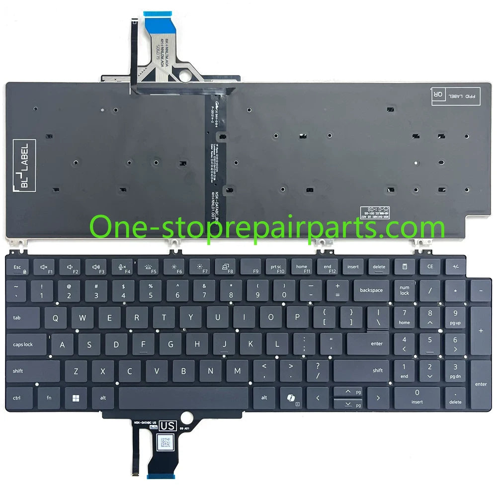 US Keyboard For Dell Pro16 Plus PB16250 PB16255 P135F P30CW 0WFHN6  09NP4C 9NP4C Dell laptop repair parts