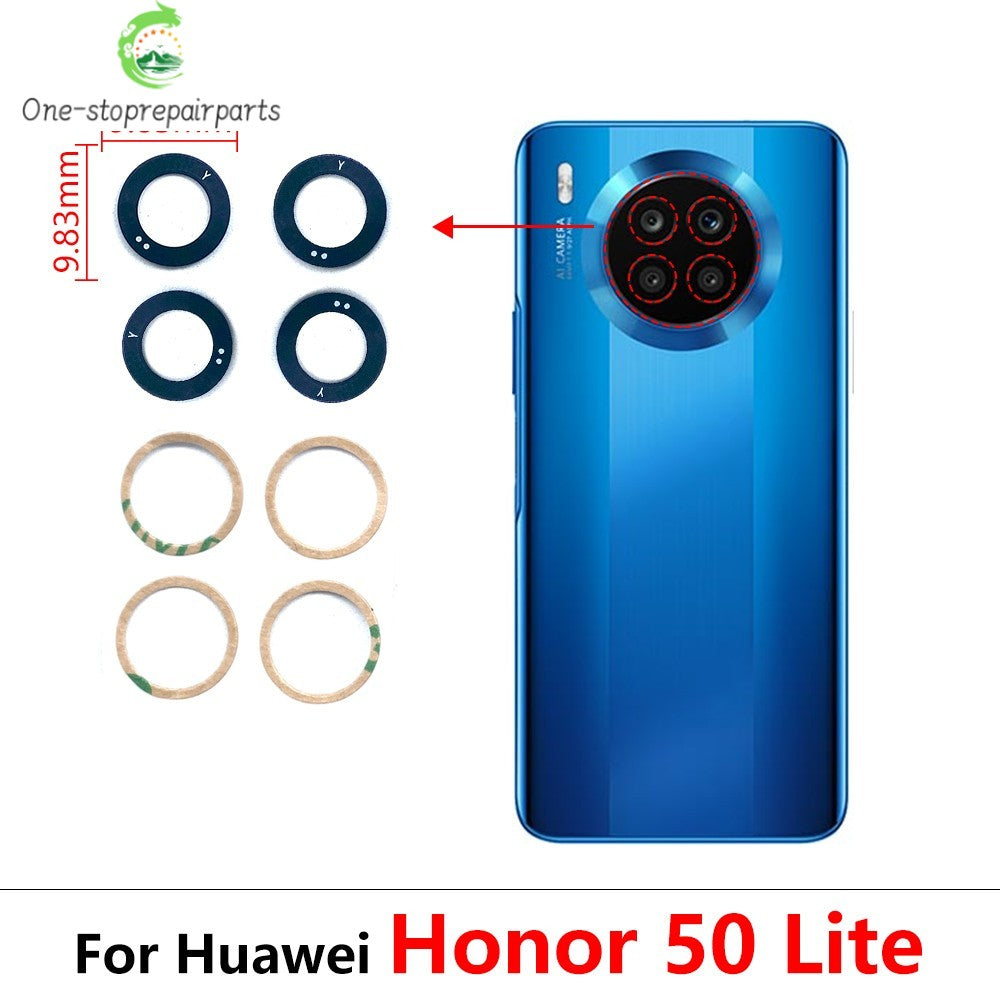 10Pcs, New For Huawei Honor 50 60 70 80 90 Pro Se Lite 4G 5G Rear Camera Lens Glass Back Camera Glass Lens with Adhesive Sticker Huawei phone repair parts