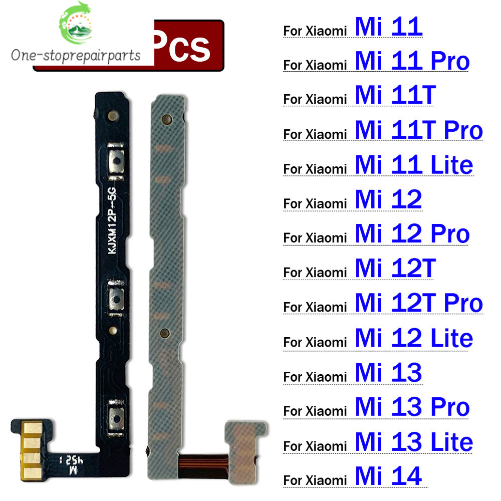 10Pcs, Volume Button Power Switch On Off Button Flex Cable For Xiaomi Mi 11 11T 12 12T 12s 13 14 Pro Lite 12s Ultra  Xiaomi  Xiao mi phone repair parts