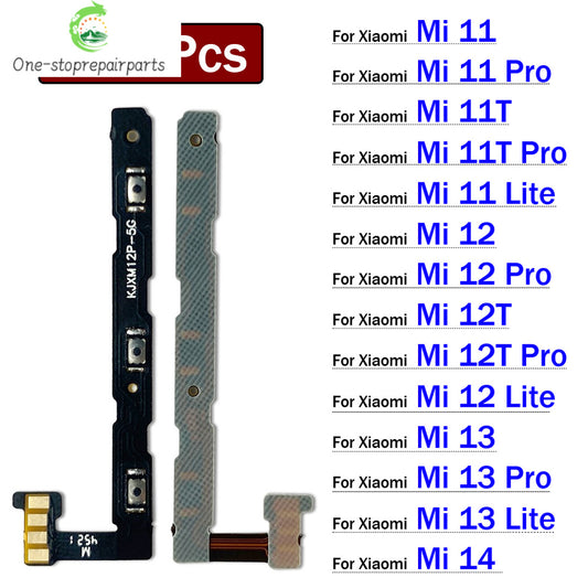 10Pcs, Volume Button Power Switch On Off Button Flex Cable For Xiaomi Mi 11 11T 12 12T 12s 13 14 Pro Lite 12s Ultra  Xiaomi  Xiao mi phone repair parts