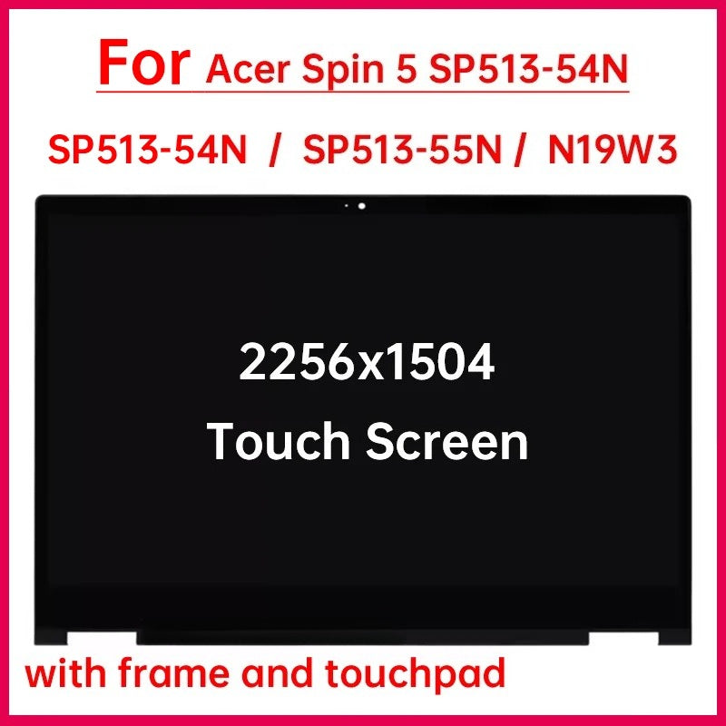 13.5 Inch Laptop LCD Touch Screen For Acer Spin 5 SP513-54N SP513-55N N19W3 Display Digitizer + With Frame Assembly Replacement Acer laptop repair parts