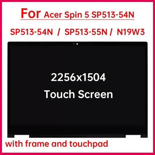 13.5 Inch Laptop LCD Touch Screen For Acer Spin 5 SP513-54N SP513-55N N19W3 Display Digitizer + With Frame Assembly Replacement Acer laptop repair parts