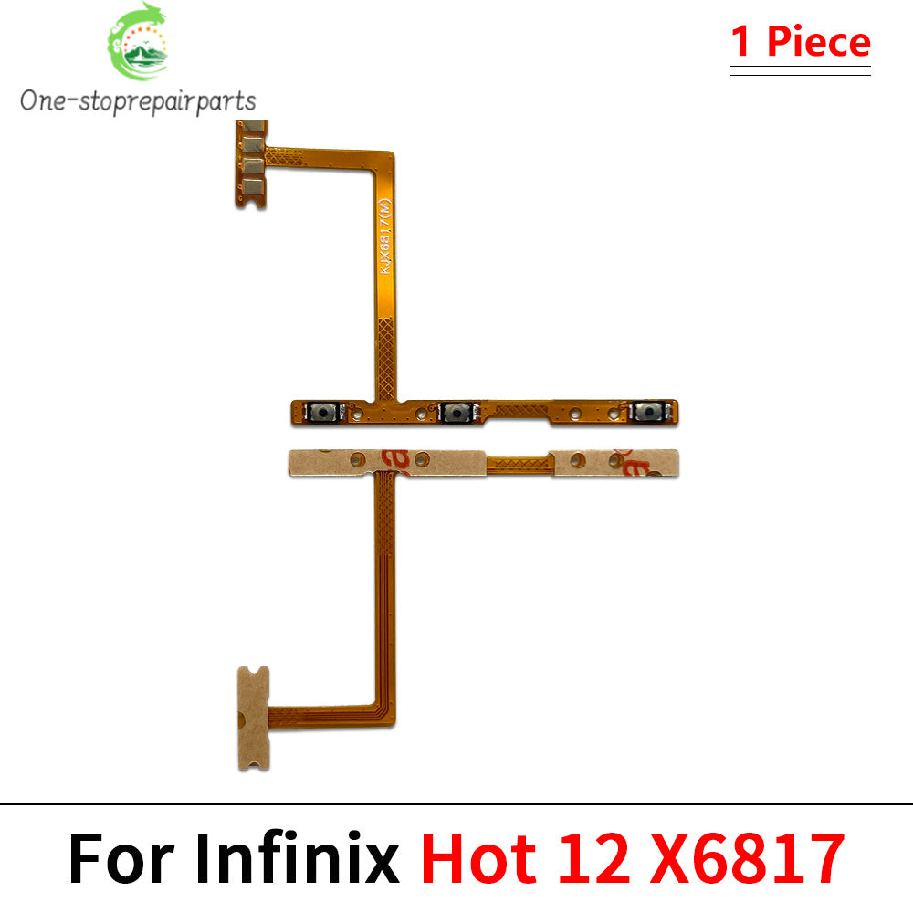 10Pcs, Power Switch On/Off Button Volume Key Button Flex Cable For infinix Hot 10 11 12 12i 20 30 30i 40 40i 50i Play Pro 4G 5G  infinix phone repair parts