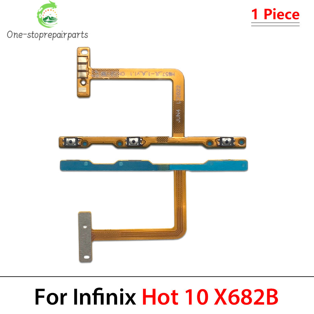10Pcs, Power Switch On/Off Button Volume Key Button Flex Cable For infinix Hot 10 11 12 12i 20 30 30i 40 40i 50i Play Pro 4G 5G  infinix phone repair parts