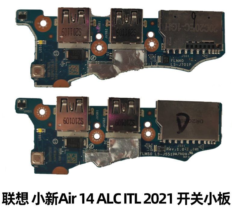 (Shipping fee not include)原装forLenovo  小新Air 14 ALC ITL 2021 开关板 USB小板 读卡器板SD卡