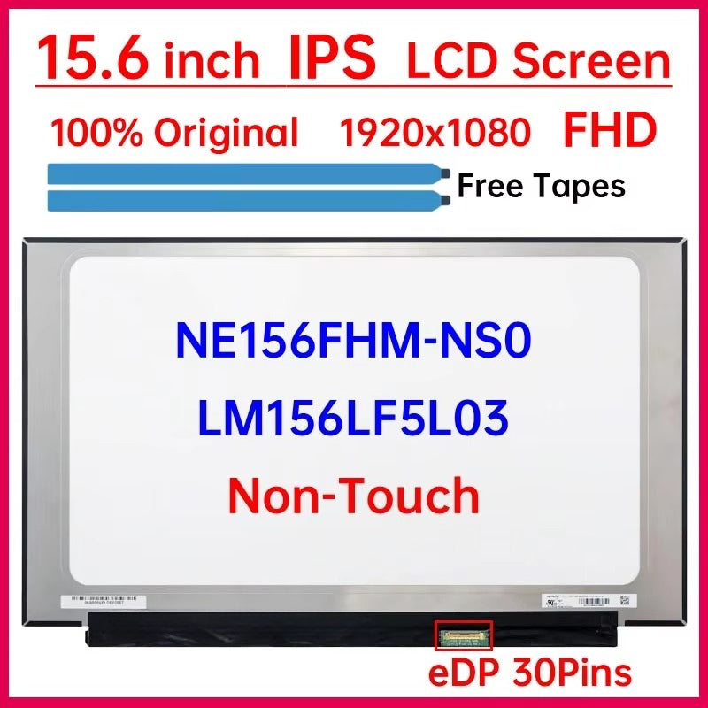 15.6 Inch LCD Screen NE156FHM-NS0 LM156LF5L03 Display Matrix Panel Replacement 1920x1080 FHD IPS 45% NTSC eDP 30 Pins Non-Touch Laptop screen replacement